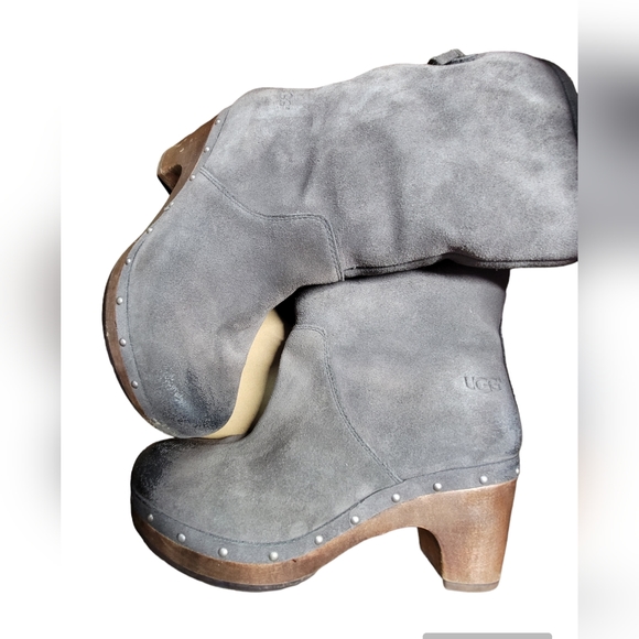 UGG Lynnea Suede & Sherpa Convertable Ankle boots with Box size 7 gray - Picture 1 of 9
